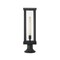 Z-Lite Glenwood 1 Light Outdoor Pier Mounted Fixture, Black & Clear 586PHBR-553PM-BK - alternate 4